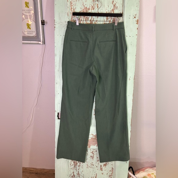 Ann Taylor Forest Green wide Leg trouser Pants - Picture 3 of 7
